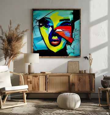 Vibrant Abstract Face | Poster - Room Interior 2