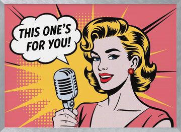 Retro Pop Singer | Poster - Silver Frame Interior