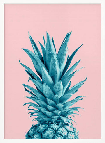 Vibrant Blue Pineapple | Poster - White Frame Interior