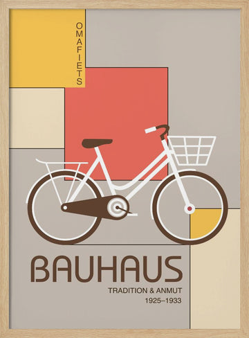 Bauhaus Bicycle Design | Poster - Wood Frame Interior