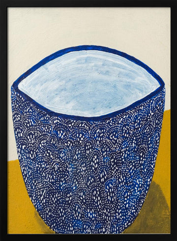 Blue Patterned Bowl | Poster - Black Metal Frame Interior