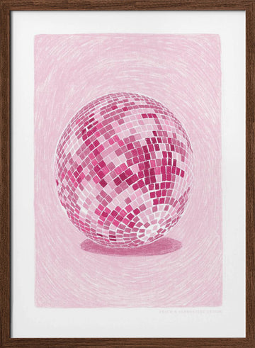 Pandc Discoball Copy 2 | Poster - Walnut Frame Interior