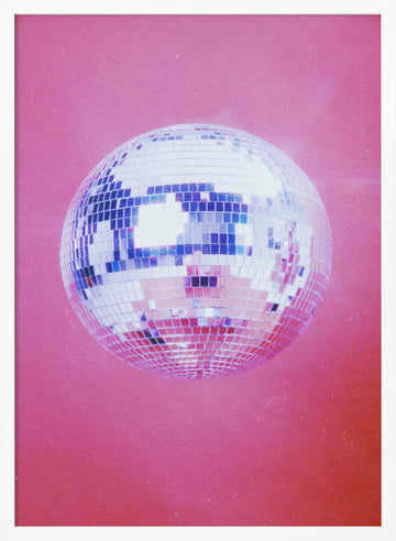 Pink Disco Ball | Poster - White Frame Interior