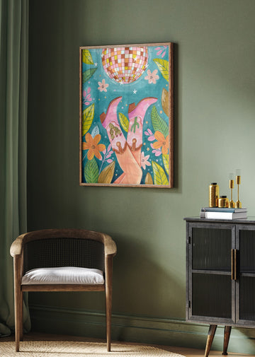 Cowboy boots and disco ball | Poster - Room Interior 2