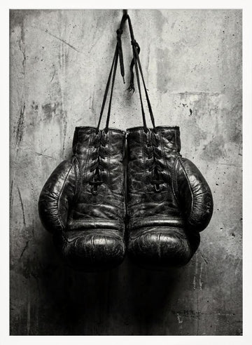 Vintage Boxing Gloves | Poster - White Frame Interior