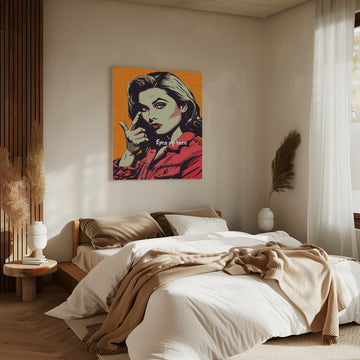 Pop Art Woman Pointing | Canvas - Room Interior 2