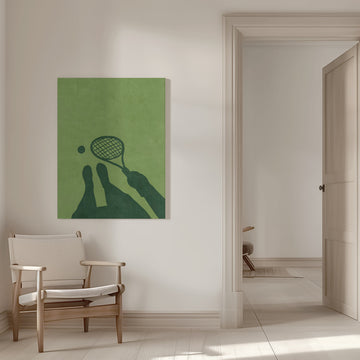 Minimalist Tennis Player | Canvas - Room Interior 1