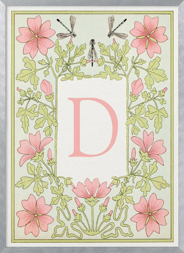 Art Nouveau Floral D | Poster - Silver Frame Interior