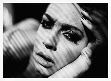 Dramatic Shadowed Gaze | Poster - White Frame Interior