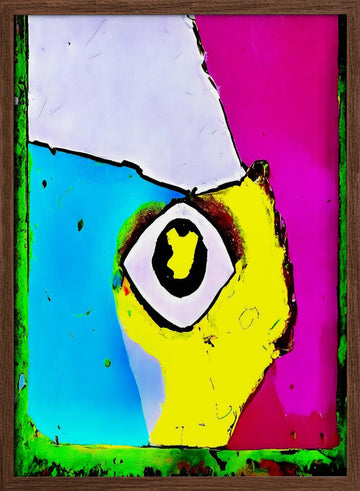 Vibrant Abstract Eye | Poster - Walnut Frame Interior