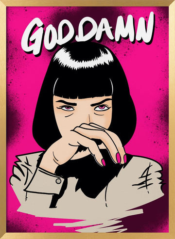 Sassy Pop Art Woman | Poster - Gold Frame Interior