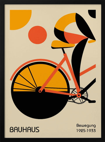 Abstract Bike Rider | Poster - Black Metal Frame Interior