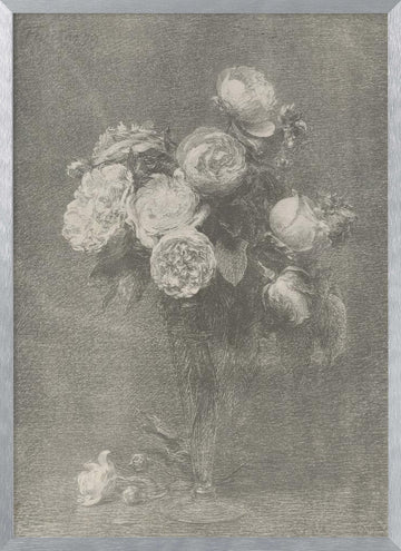 Bouquet of Roses | Poster - Silver Frame Interior