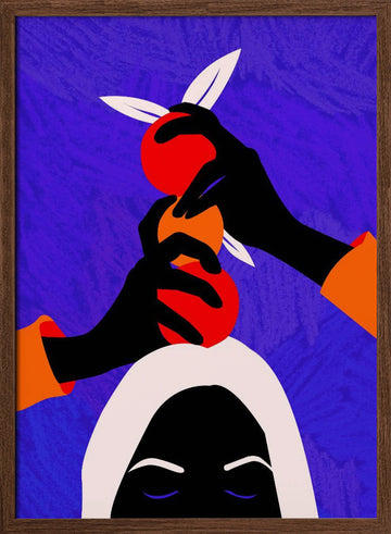 Vibrant Fruit Meditation | Poster - Walnut Frame Interior