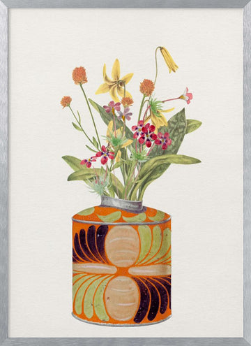 Charming Wildflower Bouquet | Poster - Silver Frame Interior