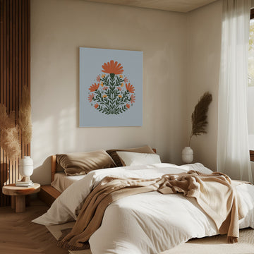 Bohemian Floral Cluster | Canvas - Room Interior 2