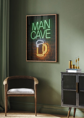 Man Cave Beer Mug Neon | Poster - Room Interior 2