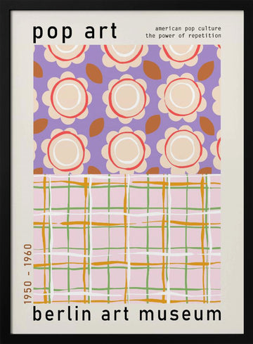 Retro Pop Art Patterns | Poster - Black Metal Frame Interior