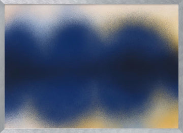Abstract Blue Gold Hues | Poster - Silver Frame Interior