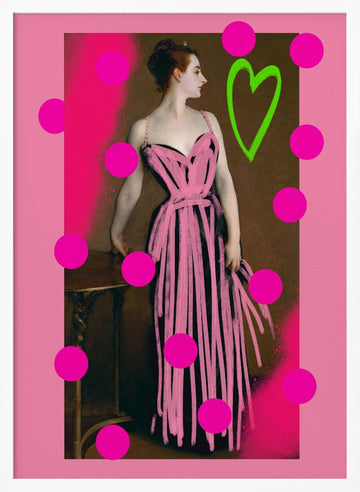 Pink Graffiti Lady | Poster - White Frame Interior