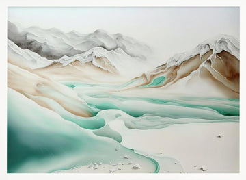 Tranquil Alpine Flow | Poster - White Frame Interior