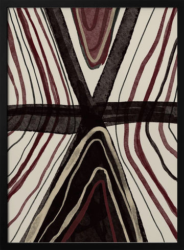 Intersecting Organic Forms | Poster - Black Metal Frame Interior