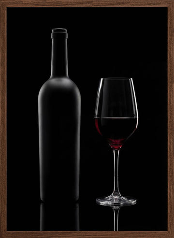 Red Wine Still Life | Poster - Walnut Frame Interior