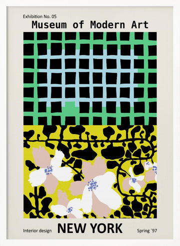Vibrant Abstract Floral Grid | Poster - White Frame Interior