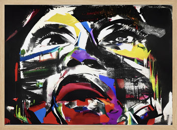 Vibrant Pop Art Portrait | Poster - Wood Frame Interior