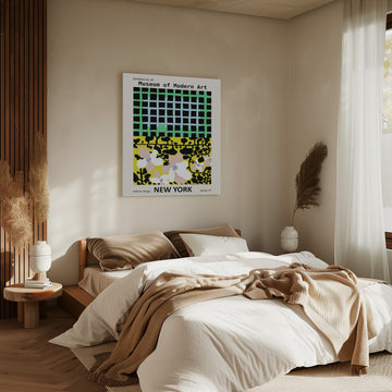 Vibrant Abstract Floral Grid | Canvas - Room Interior 2