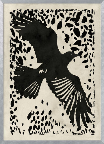 Dark Raven Soaring | Poster - Silver Frame Interior