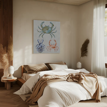Ocean Crabs Watercolor | Canvas - Room Interior 2