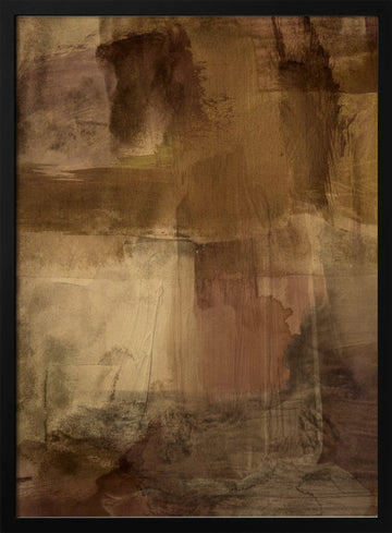 Warm Earthy Strokes | Poster - Black Metal Frame Interior
