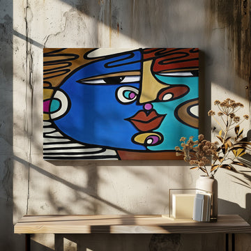 Bold Abstract Face | Canvas - Room Interior 2