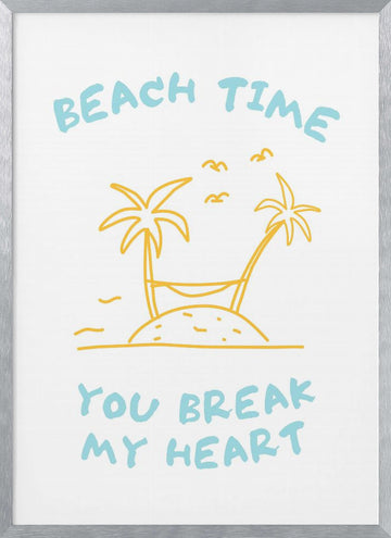 Beach Time Island Heart | Poster - Silver Frame Interior