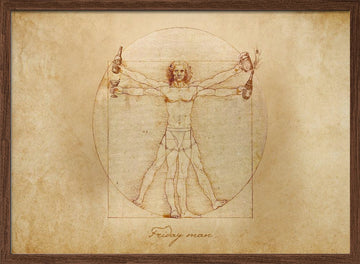 Vitruvian Friday Man | Poster - Walnut Frame Interior