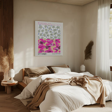 Vibrant Abstract Flowers | Canvas - Room Interior 2