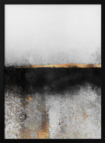 Abstract Gold Line | Poster - Black Metal Frame Interior