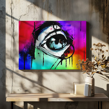 Intense Rainbow Eye | Canvas - Room Interior 2