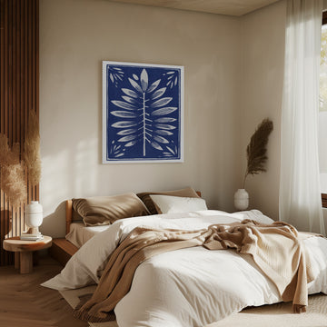 Stylized Blue Foliage | Canvas - Room Interior 2