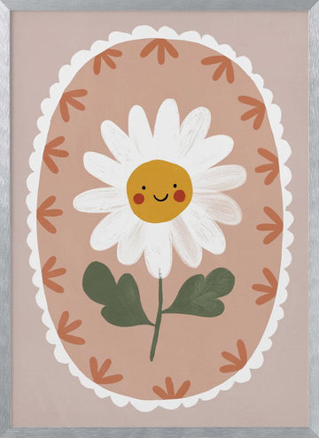 Happyflowerno02 | Poster - Silver Frame Interior
