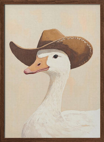 Cowboy Goose | Poster - Walnut Frame Interior