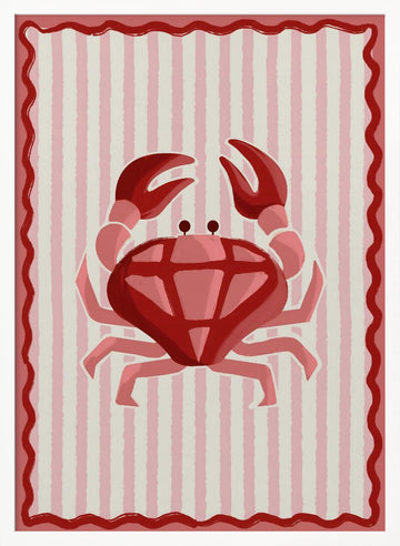 Pink Diamond Crab | Poster - White Frame Interior