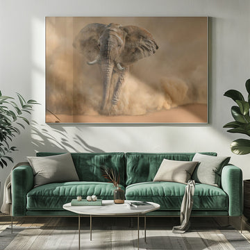 Majestic Elephant Dust Cloud | Poster - Room Interior 1