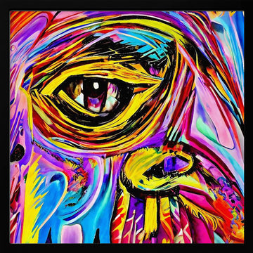 Vibrant Abstract Eye | Poster - Black Metal Frame Interior