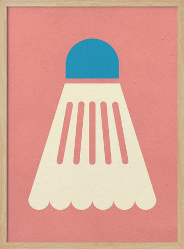 Badminton White Blue | Poster - Wood Frame Interior
