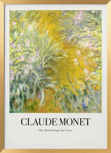 The Path Through The Irises | Poster - Gold Frame Interior