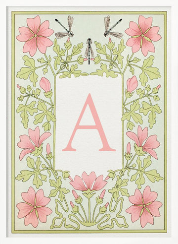Botanical Initial A | Poster - White Frame Interior