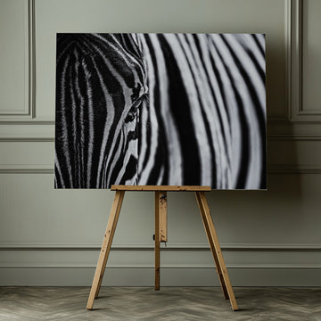 Striped Zebra Eye | Canvas - Room Interior 1