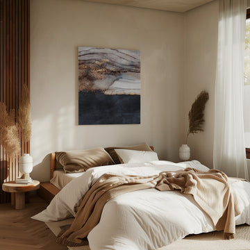 Golden Fluid Abstract | Canvas - Room Interior 2